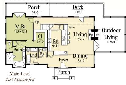 Floorplan 1 for House Plan #8504-00014
