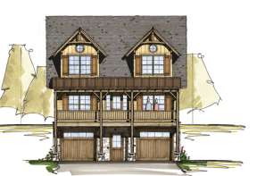 Mountain Rustic  House Plan #8504-00016 Elevation Photo