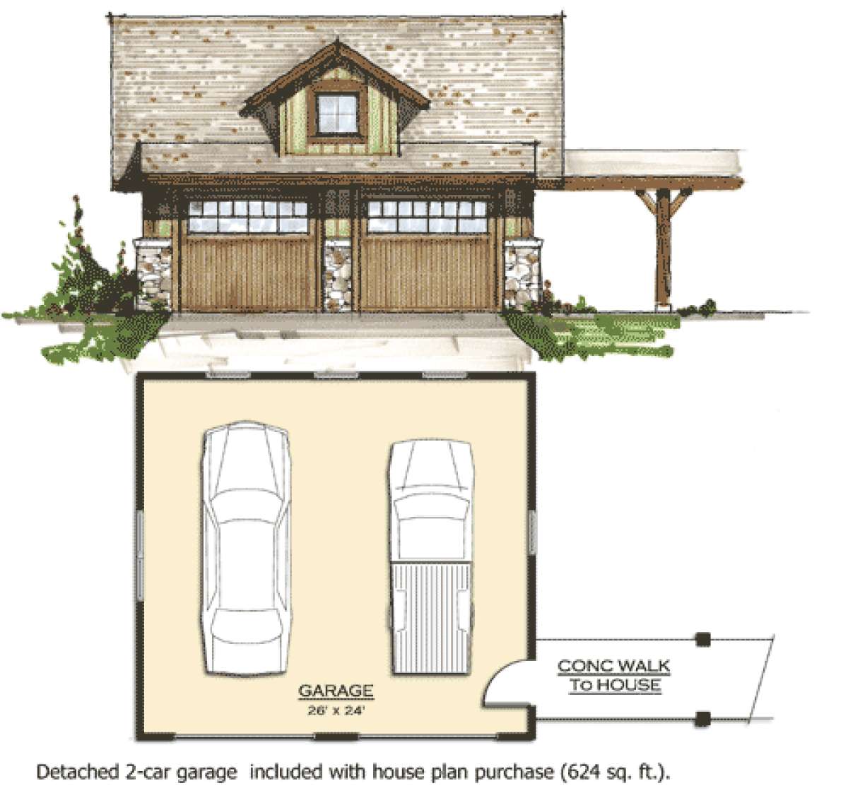 Garage for House Plan #8504-00024