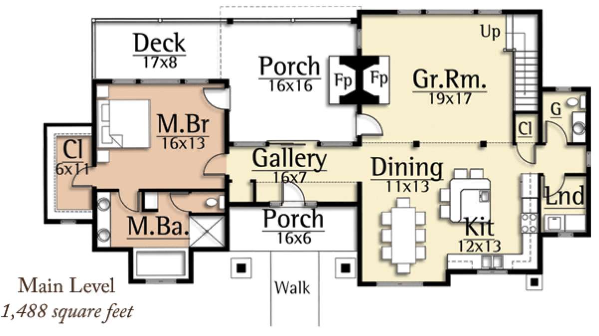 Floorplan 1 for House Plan #8504-00030