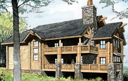 Mountain Rustic House Plan #8504-00033 Elevation Photo