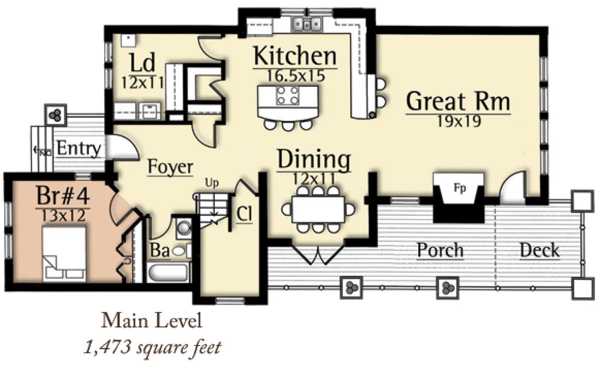 Floorplan 1 for House Plan #8504-00033