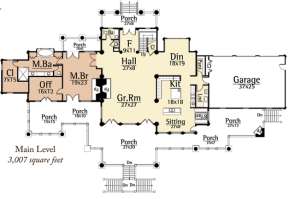 Floorplan 1 for House Plan #8504-00035