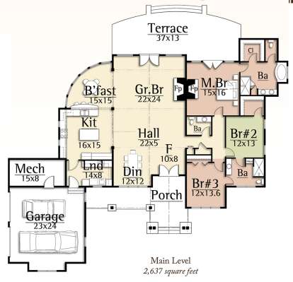 Floorplan 1 for House Plan #8504-00042
