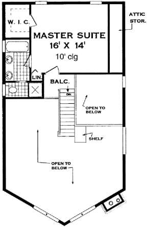 Upper Floor for House Plan #033-00008
