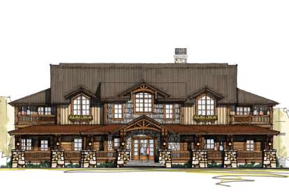 Mountain Rustic House Plan #8504-00046 Elevation Photo