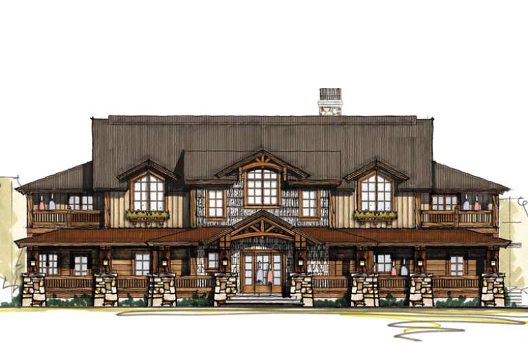Mountain Rustic  House Plan #8504-00046 Elevation Photo