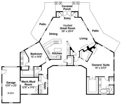 Floorplan 1 for House Plan #035-00594
