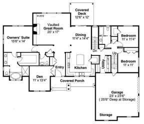 Floorplan 1 for House Plan #035-00596