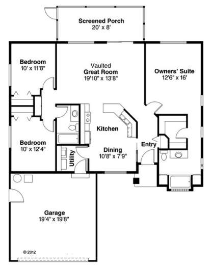 Floorplan 1 for House Plan #035-00597