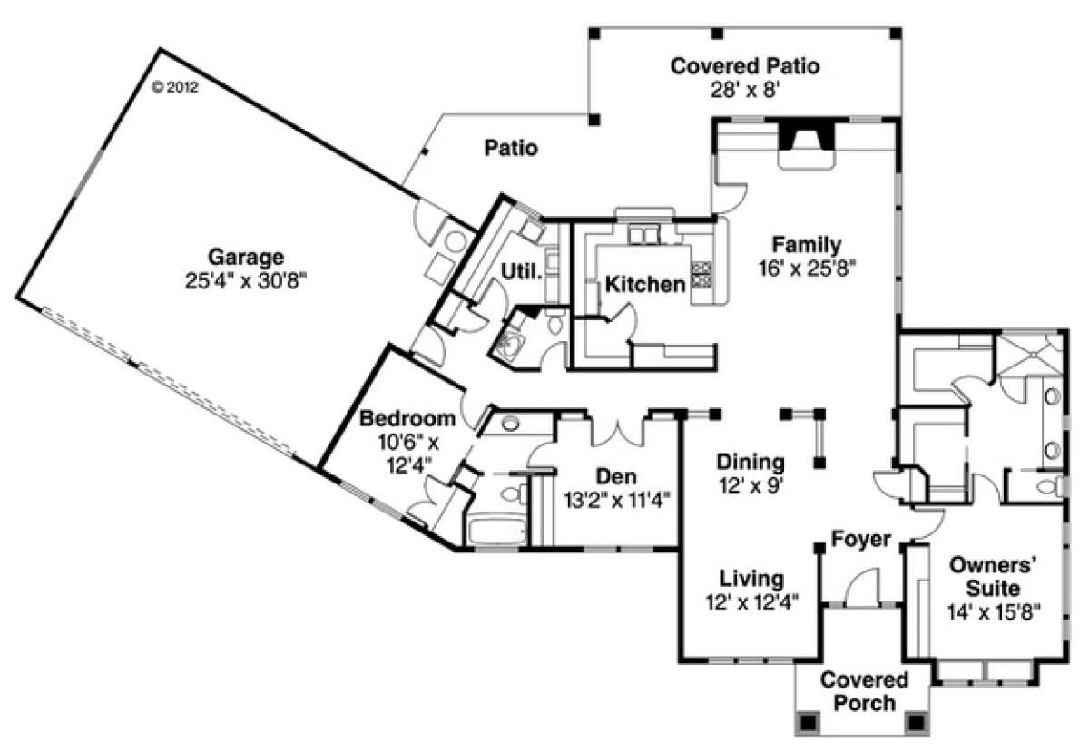 Floorplan 1 for House Plan #035-00600