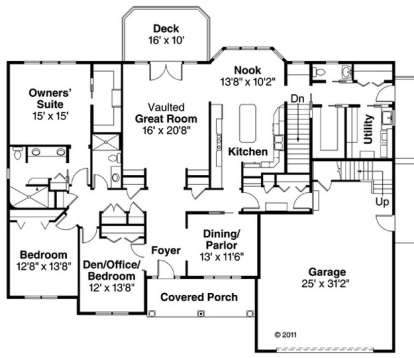 Floorplan 1 for House Plan #035-00604