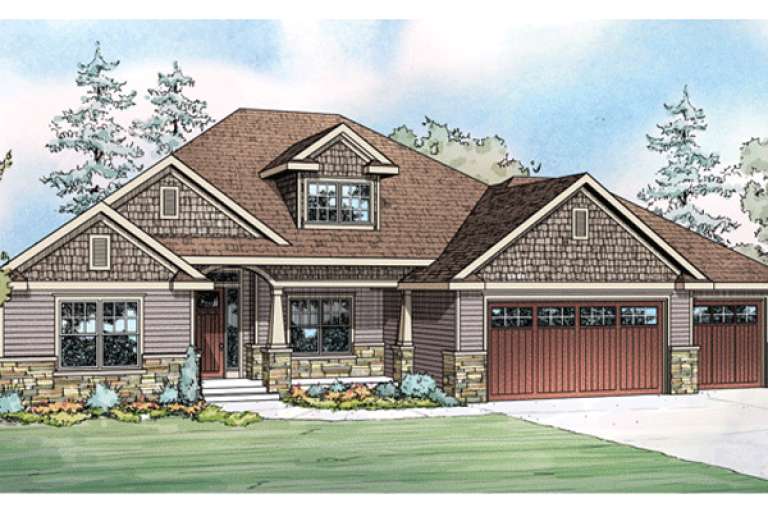 Craftsman House Plan #035-00607 Elevation Photo