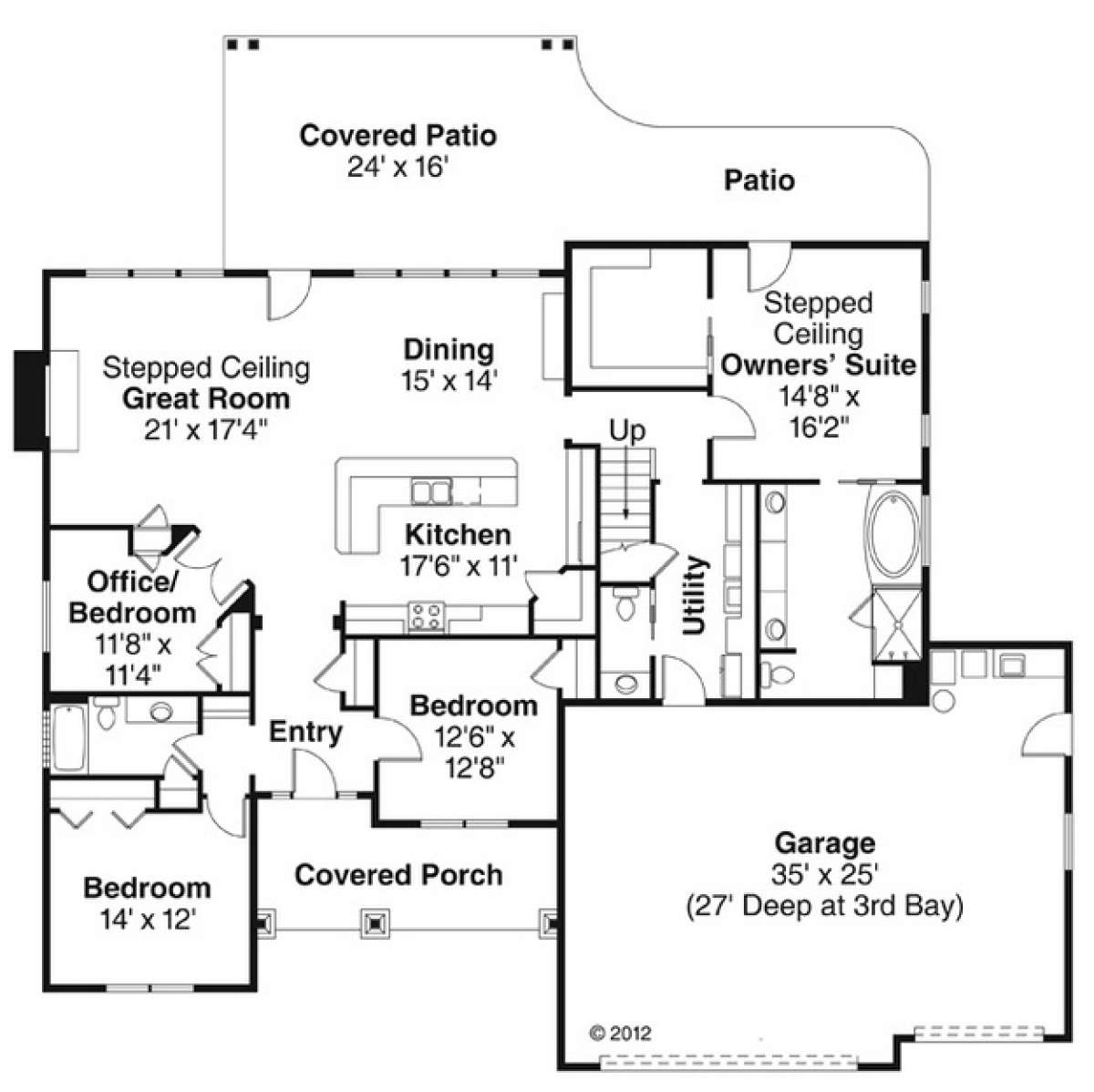 Floorplan 1 for House Plan #035-00607