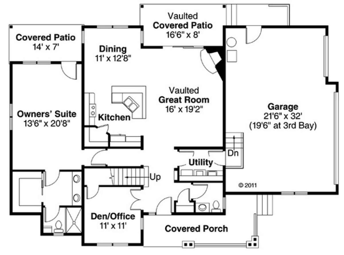 Floorplan 1 for House Plan #035-00608