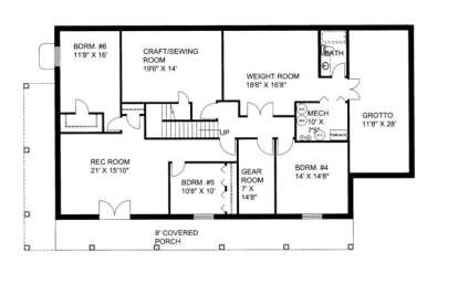 Basement Floor for House Plan #039-00216