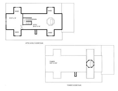Attic/Tower Floor for House Plan #039-00216