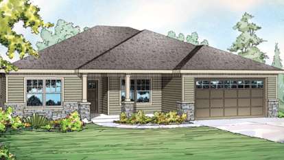 Ranch House Plan #035-00610 Elevation Photo