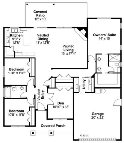 Floorplan 1 for House Plan #035-00610