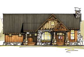 Mountain Rustic House Plan #8504-00053 Elevation Photo