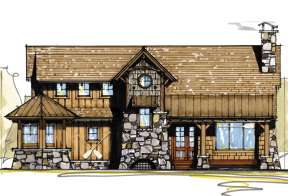 Mountain Rustic  House Plan #8504-00055 Elevation Photo