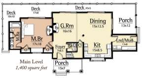 Floorplan 1 for House Plan #8504-00065