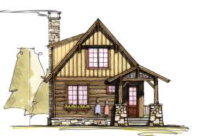 Mountain Rustic  House Plan #8504-00072 Elevation Photo