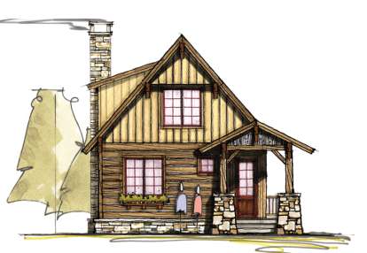 Mountain Rustic House Plan #8504-00072 Elevation Photo