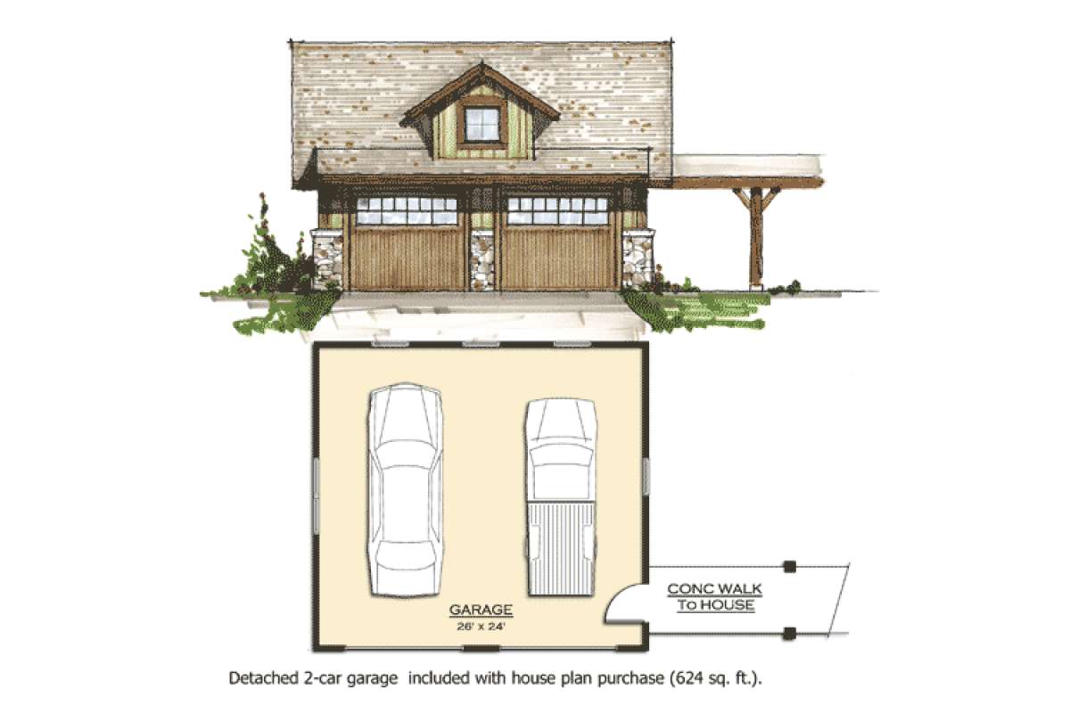 Garage Floor Plan for House Plan #8504-00072