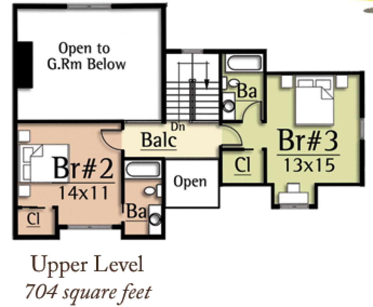 Floorplan 2 for House Plan #8504-00074