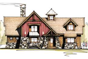 Mountain Rustic House Plan #8504-00075 Elevation Photo