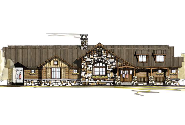 Cabin House Plan #8504-00077 Elevation Photo