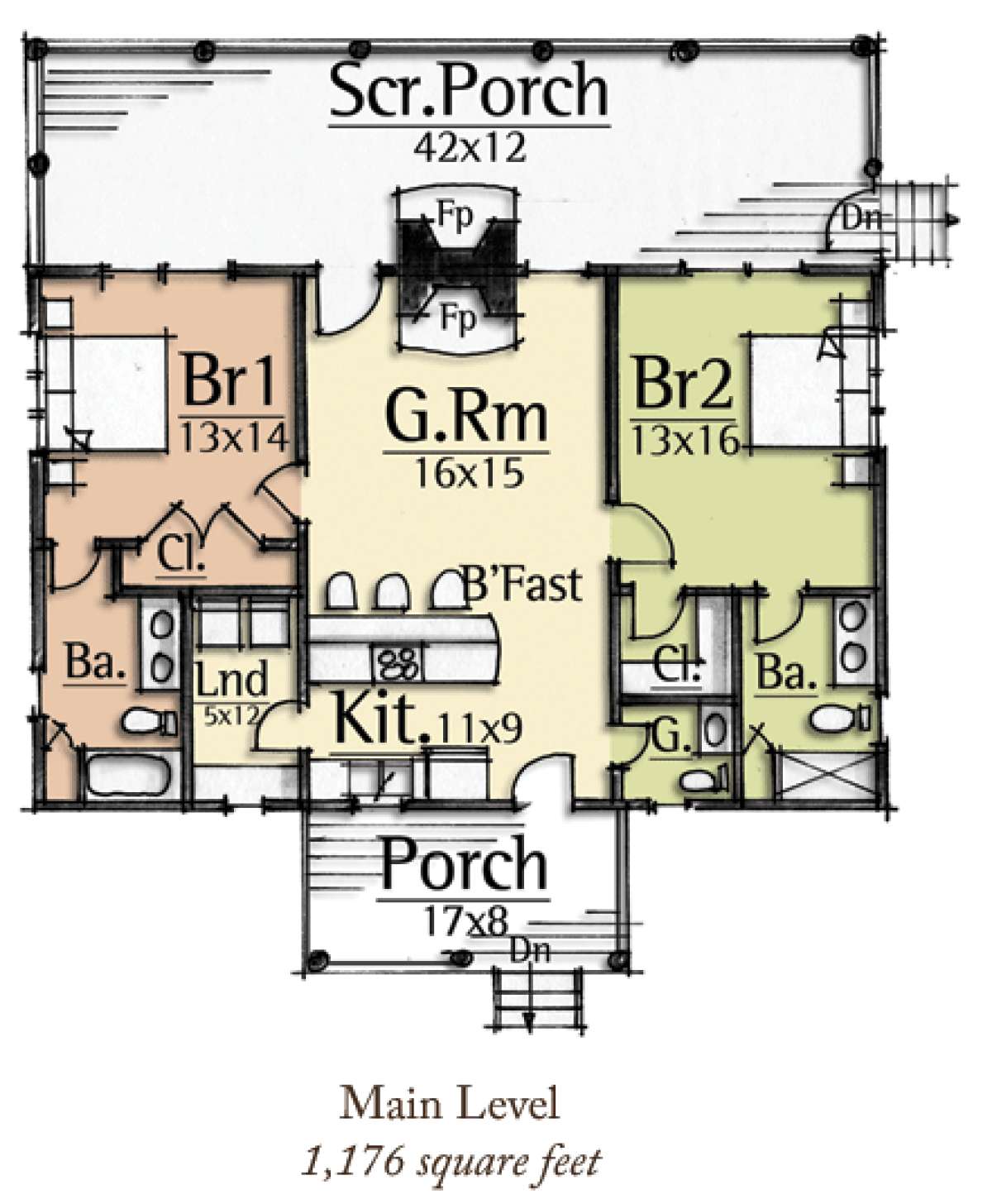 Floorplan 1 for House Plan #8504-00082