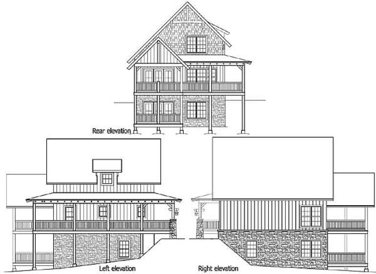 Mountain Rustic House Plan #8504-00086 Elevation Photo