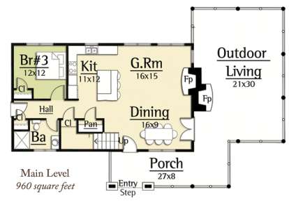 Floorplan 1 for House Plan #8504-00087