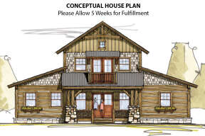 Mountain Rustic House Plan #8504-00089 Elevation Photo