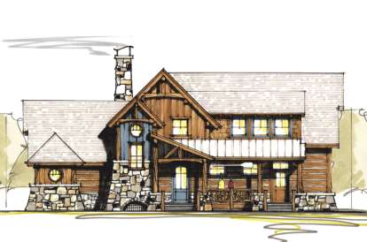 Mountain Rustic House Plan #8504-00091 Elevation Photo