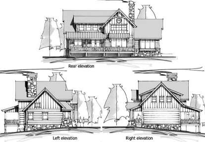 Mountain Rustic House Plan #8504-00091 Elevation Photo