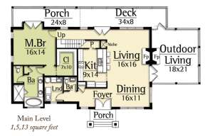 Floorplan 1 for House Plan #8504-00094