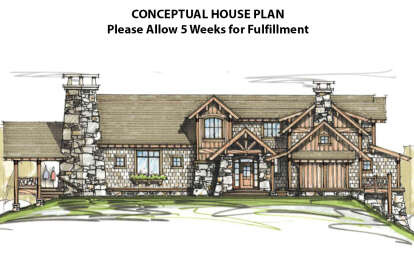 Cabin House Plan #8504-00096 Elevation Photo