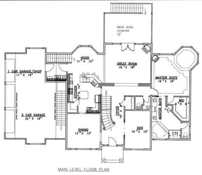 Basement Floor for House Plan #039-00221