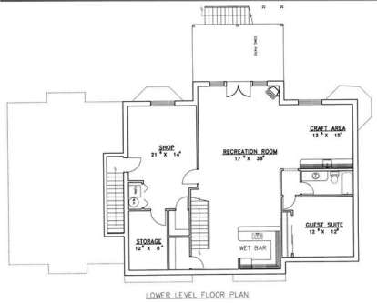 Basement Floor Plan for House Plan #039-00221