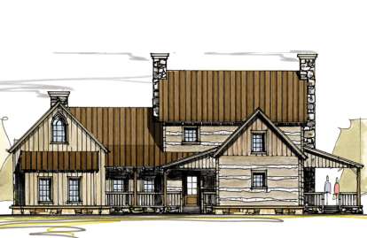 Cabin House Plan #8504-00097 Elevation Photo