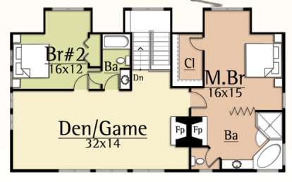 Floorplan 2 for House Plan #8504-00103