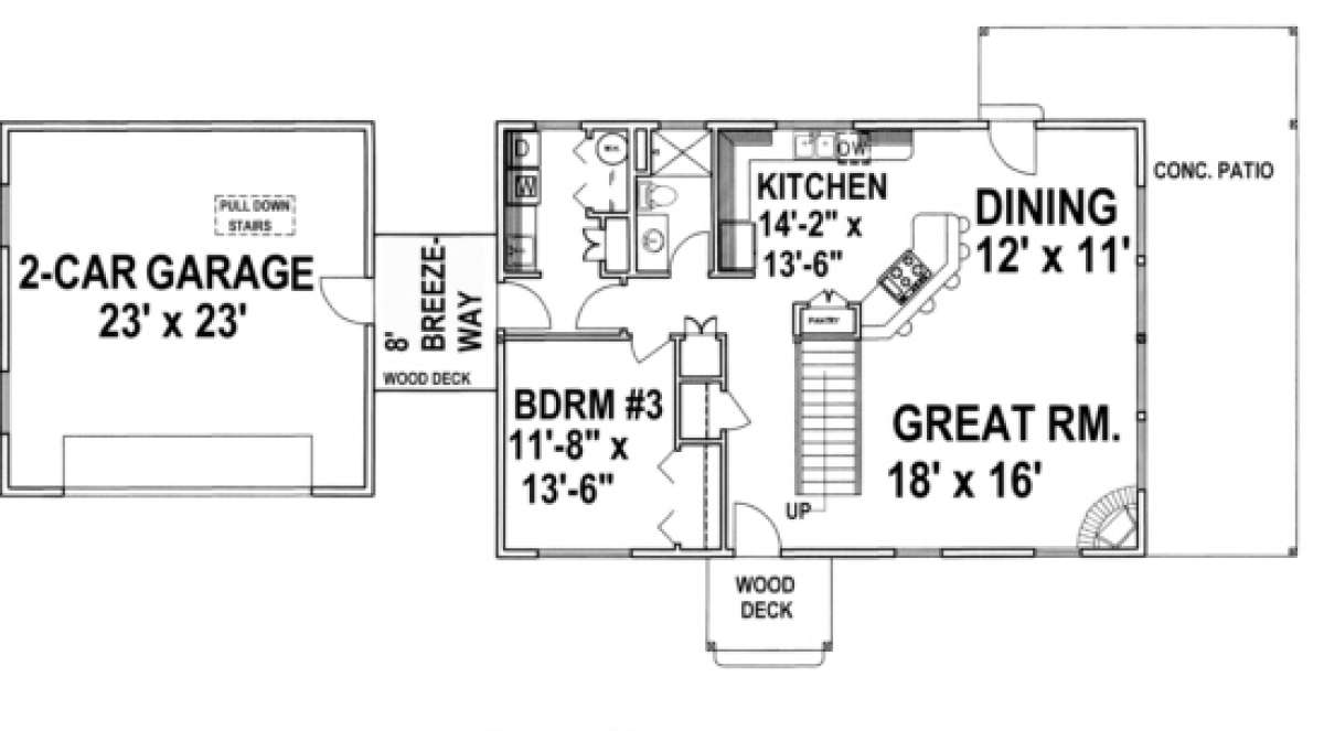 First Floor for House Plan #039-00222