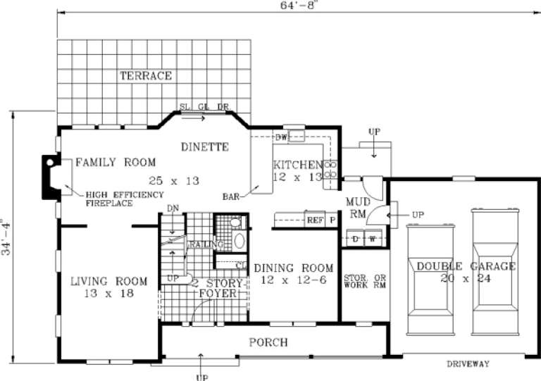 House Plan House Plan #152 Drawing 1