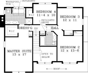 Upper Floor for House Plan #033-00010