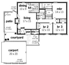 Floorplan 1 for House Plan #048-00024