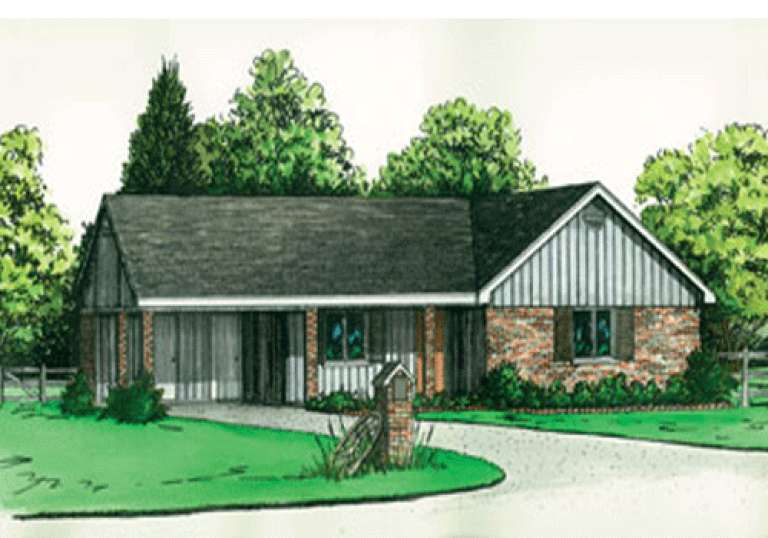 Ranch House Plan #9035-00001 Elevation Photo