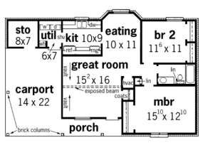 Floorplan 1 for House Plan #9035-00001